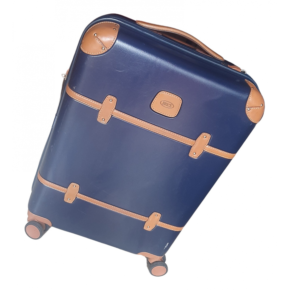 Leather travel bag Bric's Navy in 
